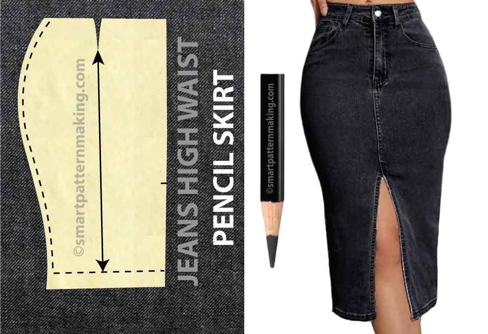 PENCIL SKIRT DIY #How to make high waist pencil skirt #LATEST 