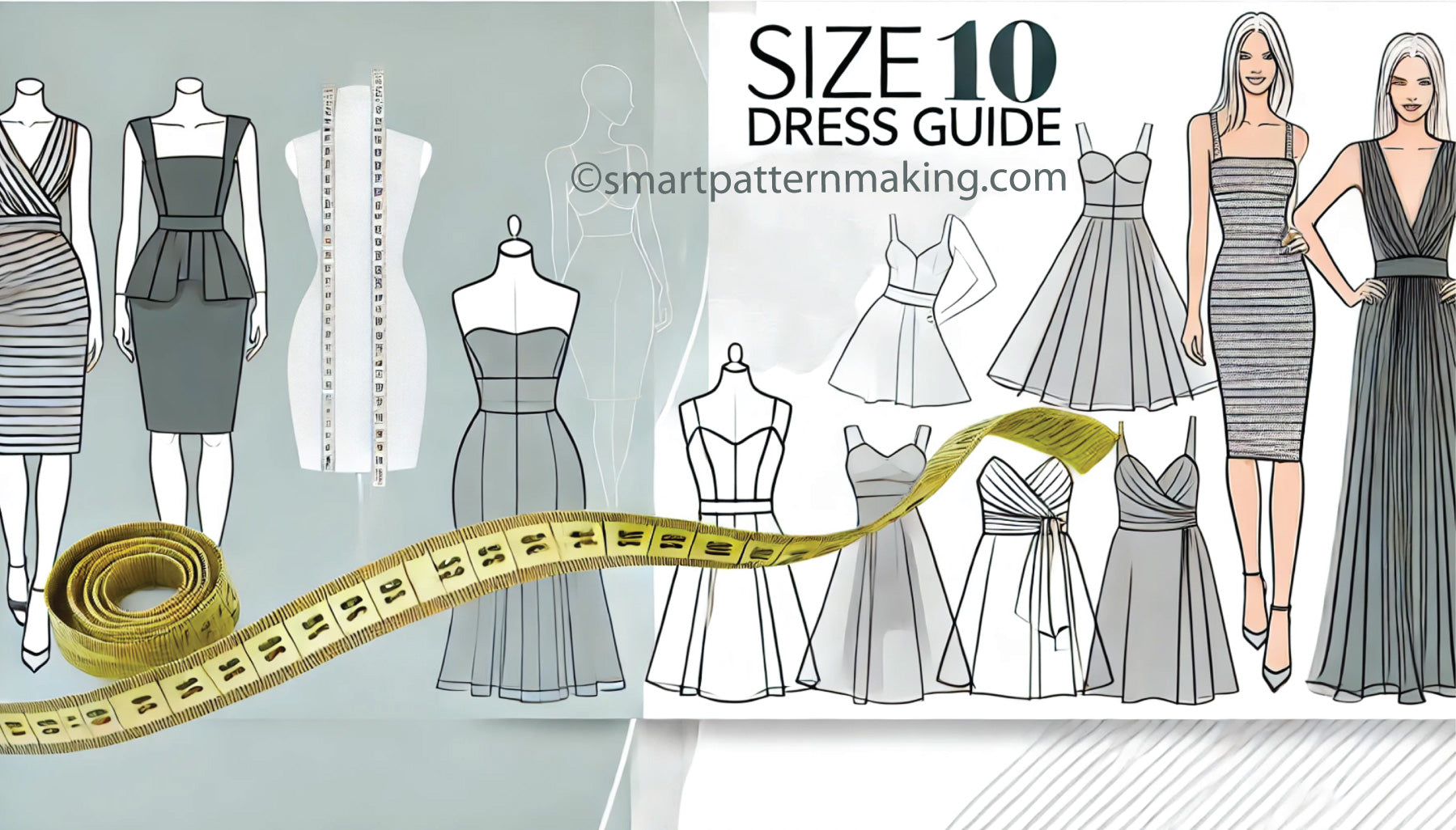 dress-size-chart-with-measurements-for-different-sizes,-highlighting-size-10