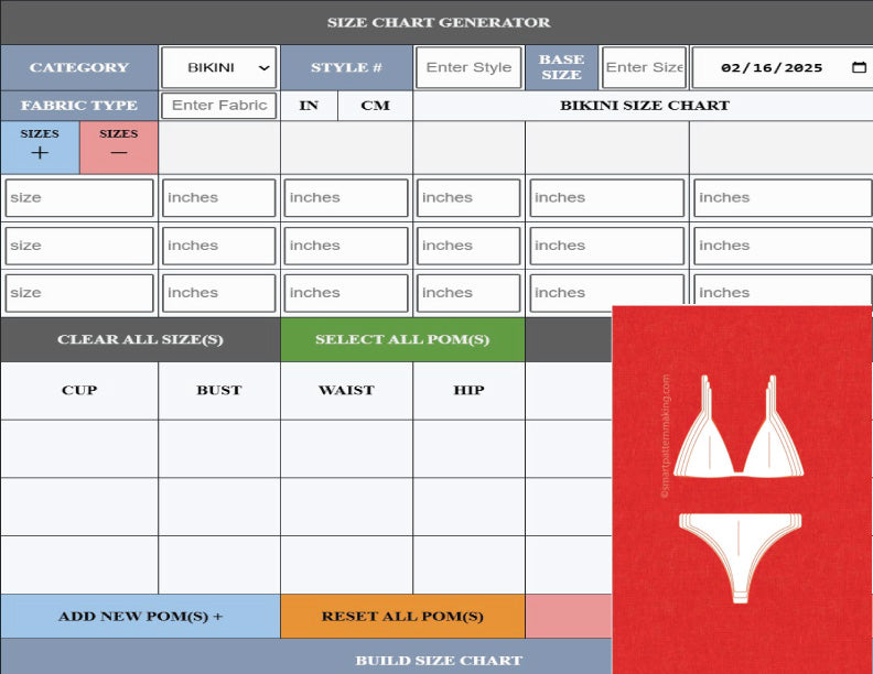 Bikinis Pattern Grading Service - smart pattern making