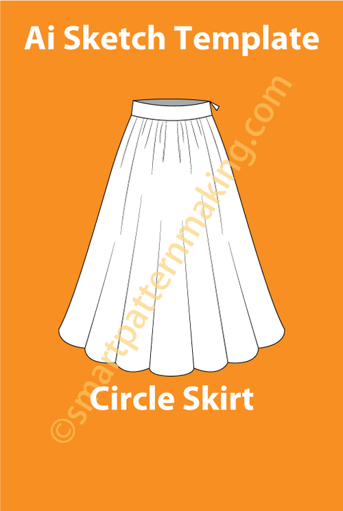 Circle Skirt Fashion Sketch Template