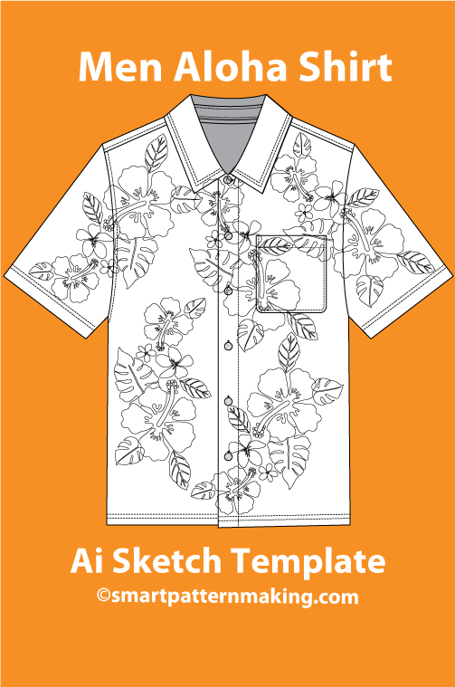 9 Men's Tops/ Shirts Types: Fashion Sketch and Vector Illustrations, Flat Sketch Front and Back View Template Included - smart pattern making