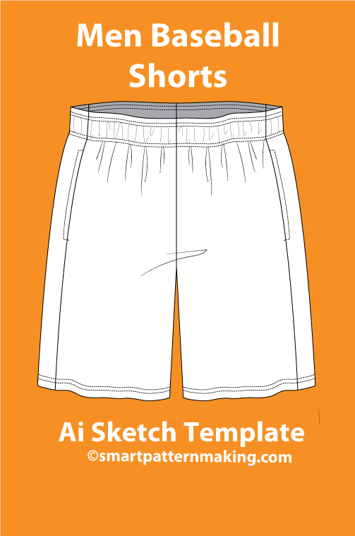 7 Men's Shorts Types: Fashion Sketch and Vector Illustrations, Flat Sketch Front and Back View Template Included - smart pattern making