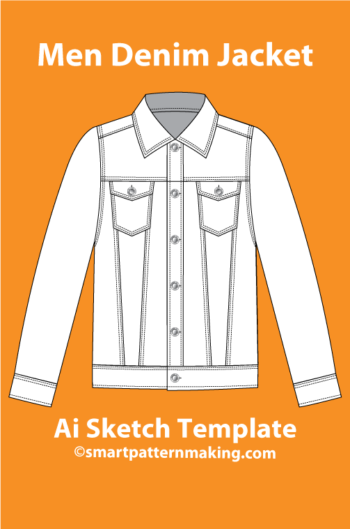 7 Men's Jacket/ Coat Types: Fashion Sketch and Vector Illustrations, Flat Sketch Front and Back View Template Included - smart pattern making