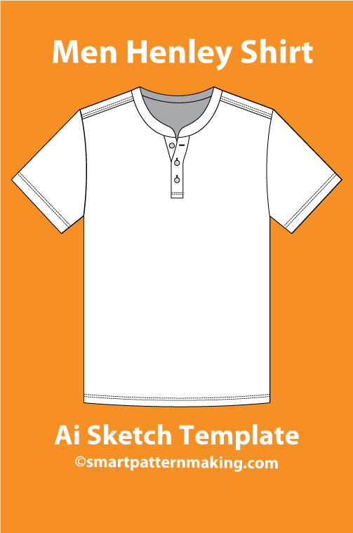 9 Men's Tops/ Shirts Types: Fashion Sketch and Vector Illustrations, Flat Sketch Front and Back View Template Included - smart pattern making