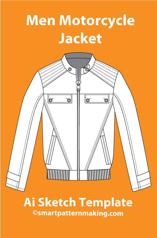 7 Men's Jacket/ Coat Types: Fashion Sketch and Vector Illustrations, Flat Sketch Front and Back View Template Included - smart pattern making