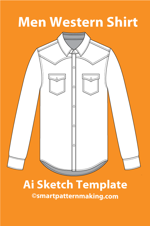 9 Men's Tops/ Shirts Types: Fashion Sketch and Vector Illustrations, Flat Sketch Front and Back View Template Included - smart pattern making