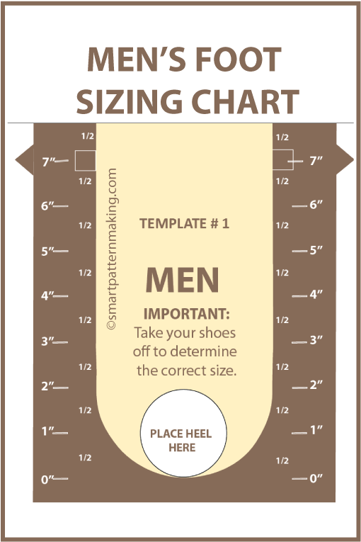 Foot Sizing Chart for Men, Women, infants, Toddlers, Preschool and Grade School Shoe Size Chart, Template, PDF Download - smart pattern making