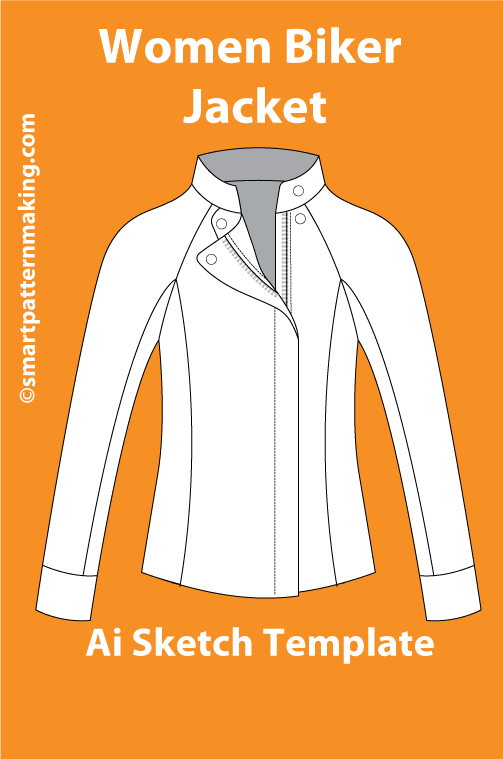 8 women's Jacket/ Coat Types: Fashion Sketch and Vector Illustrations, Flat Sketch Front and Back View Template Included - smart pattern making