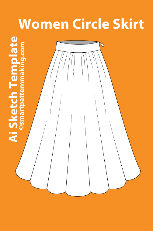 12 women's Skirt Types: Fashion Sketch and Vector Illustrations, Flat Sketch Front &amp; Back View Template Included - smart pattern making