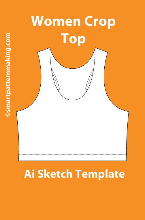 10 women's Tops/ Shirt Types: Fashion Sketch and Vector Illustrations, Flat Sketch Front and Back View Template Included - smart pattern making