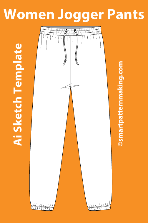 12 Women's Pants Types: Fashion Sketch and Vector Illustrations, Flat Sketch Front & Back View Template Included - smart pattern making