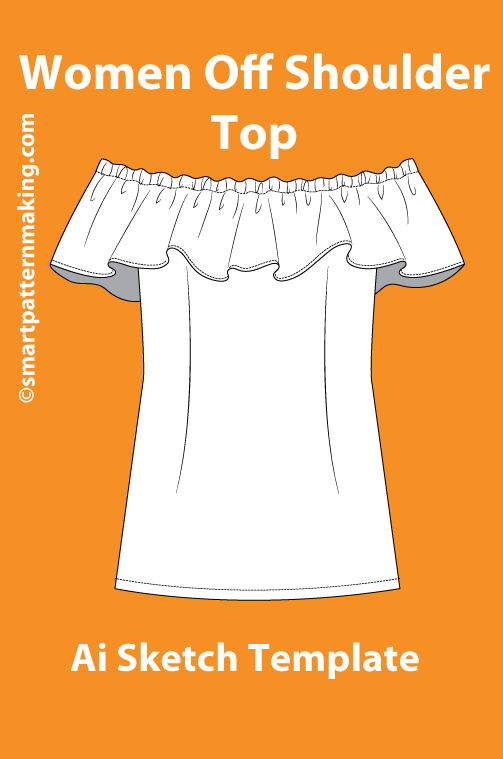 10 women's Tops/ Shirt Types: Fashion Sketch and Vector Illustrations, Flat Sketch Front and Back View Template Included - smart pattern making