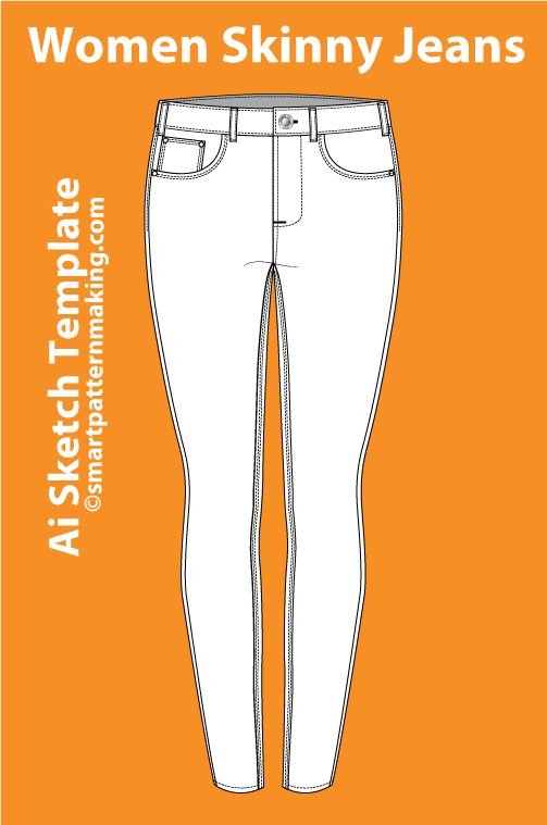 12 Women's Pants Types: Fashion Sketch and Vector Illustrations, Flat Sketch Front & Back View Template Included - smart pattern making