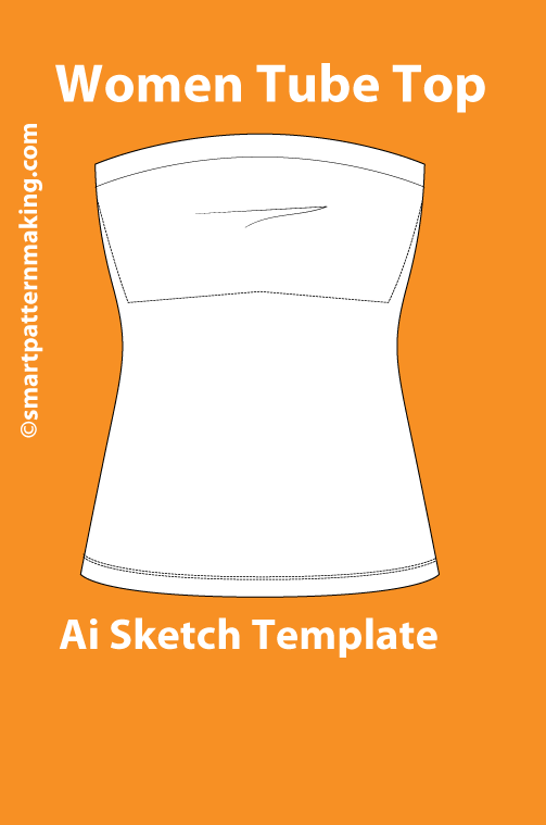 10 women's Tops/ Shirt Types: Fashion Sketch and Vector Illustrations, Flat Sketch Front and Back View Template Included - smart pattern making