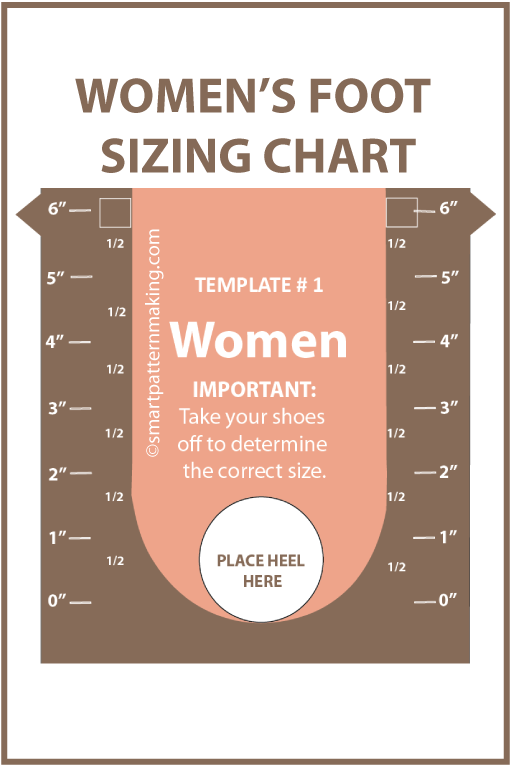 Foot Sizing Chart for Men, Women, infants, Toddlers, Preschool and Grade School Shoe Size Chart, Template, PDF Download - smart pattern making