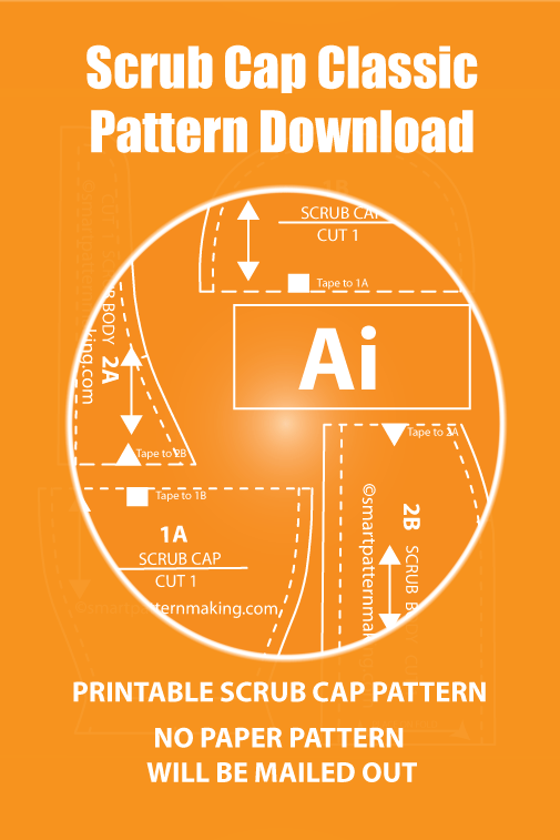 Scrub Cap Classic PDF Pattern Download, Nurse Hat, Scrub Cap Men, Capu